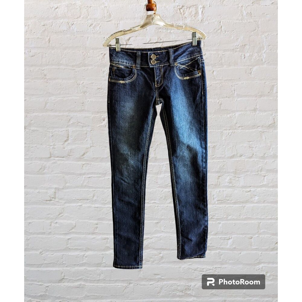 Eighty Eight Perfect Jeans Dark Wash Skinny Straight Double Button